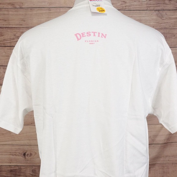 VINTAGE DESTIN FLORIDA SPELLOUT TRAVEL TOURIST 00s T-SHIRT SZ L NWT DEADSTOCK - Picture 4 of 7